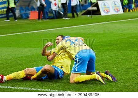 Rostov-on-don, Russia - May 5, 2019: Eldor Shomurodov Of Fc Rostov Celebrates His Goal During The Ru