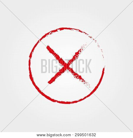 Check Mark Icon Right And Wrong In Brush Stroke Style