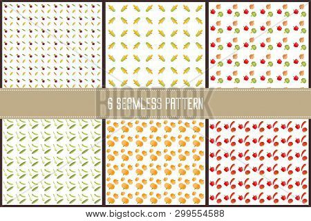 Set Of Vegetables Flat Vector Seamless Pattern