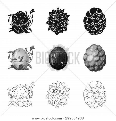 Vector Design Of Animal And Prehistoric Logo. Set Of Animal And Cute  Stock Vector Illustration.