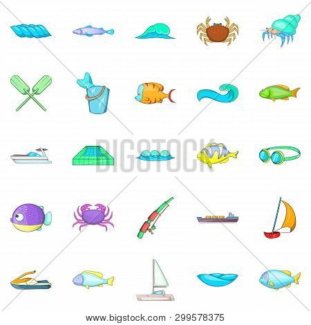 Sopping Icons Set. Cartoon Set Of 25 Sopping Icons For Web Isolated On White Background