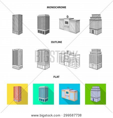 Vector Design Of Construction And Building Sign. Set Of Construction And Estate Vector Icon For Stoc