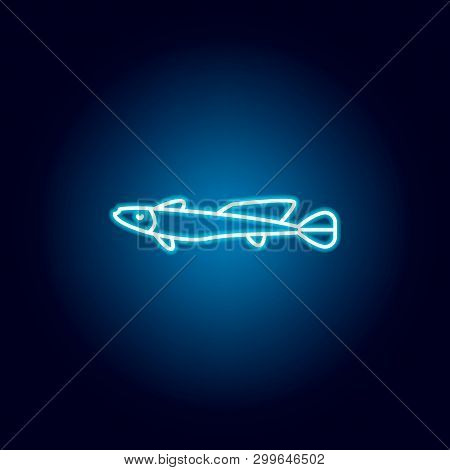 Haddock Icon. Detailed Set Of Sea Foods Illustrations In Neon Style. Signs And Symbols Can Be Used F