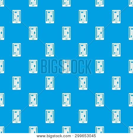 Phone Innards Pattern Repeat Seamless In Blue Color For Any Design. Geometric Illustration