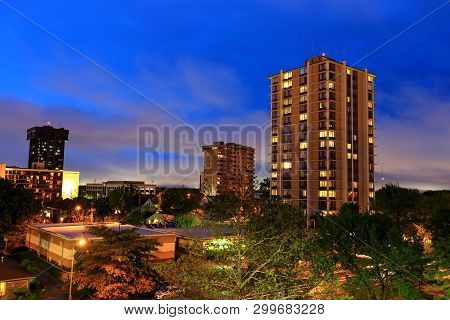 Night View Of Sky Line In Springfield Missouri