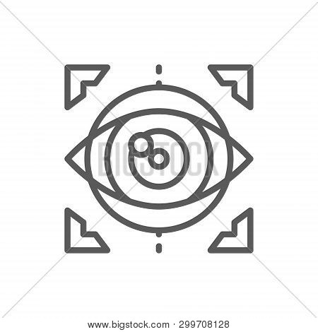 Eye Surgery, Lens Replacement, Laser Vision Correction Line Icon.