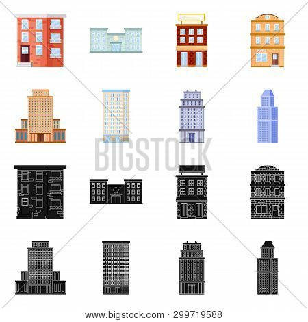 Vector Illustration Of Municipal And Center Sign. Set Of Municipal And Estate   Stock Vector Illustr
