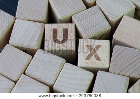 Ux, User Experience Design Concept, Cube Wooden Block Combine Word Ux, Development Of A Journey And 