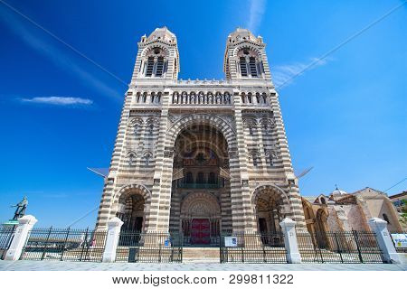 Marseille, France - May 6, 2011: Detail Of Marseille Cathedral. It Is A Roman Catholic Cathedral, An