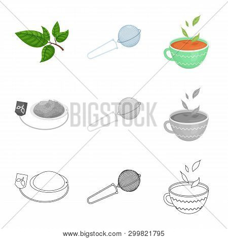 Vector Design Of Healthy And Floral  Sign. Set Of Healthy And Gradient Stock Vector Illustration.