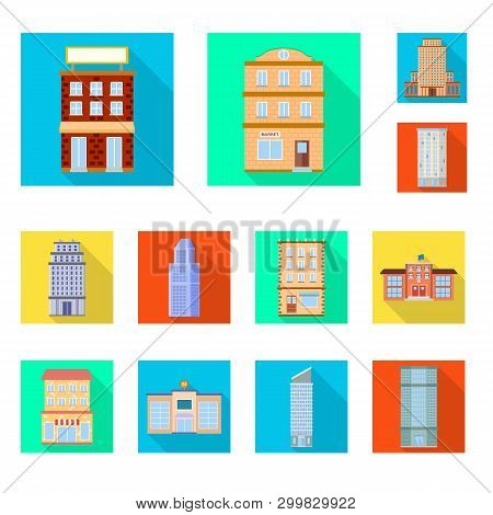 Vector Design Of Municipal And Center Logo. Collection Of Municipal And Estate   Vector Icon For Sto