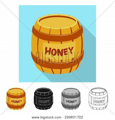 Vector Design Of Honey  And Barrel Logo. Collection Of Honey  And Healthy Vector Icon For Stock.