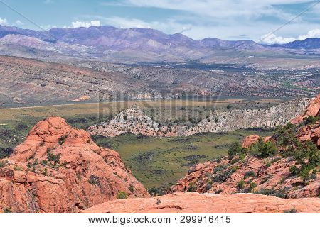 Views From The Lower Sand Cove Trail To The Vortex Formation, By Snow Canyon State Park In The Red C