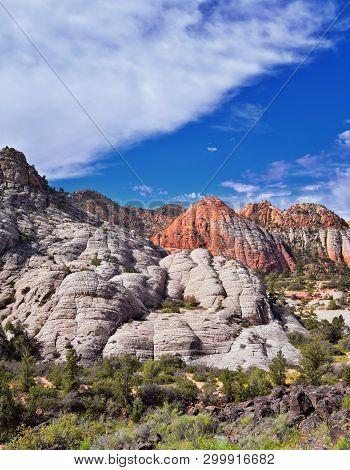 Views From The Lower Sand Cove Trail To The Vortex Formation, By Snow Canyon State Park In The Red C