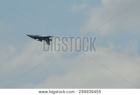 A Fighter Aircraft Flying For Display