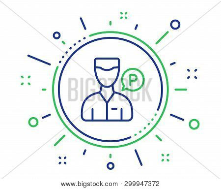 Valet Servant Line Icon. Parking Person Sign. Transport Park Service Symbol. Quality Design Elements