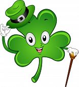Ilustração do mascote cavalheiresca Shamrock