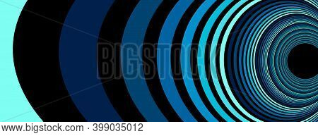 Colorful Blue Abstract Vector Lines Psychedelic Optical Illusion Illustration, Surreal Op Art Linear