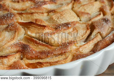 Traditional French Apple Pie Close-up