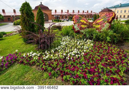 Kazan, Russia - July 18, 2018: View Of Old Buildings In Kazan Kremlin In Kazan, Capital Of Republic 