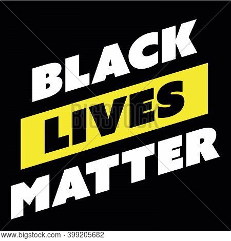 Square High Contrast Banner Of Blm, Black Lives Matter - Protest Movement Against Incidents Of Polic