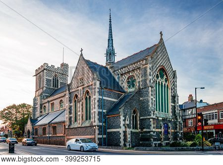 London / Uk - September 16, 2018: View Of St John The Baptist Church, In Chipping Barnet. Built Arou
