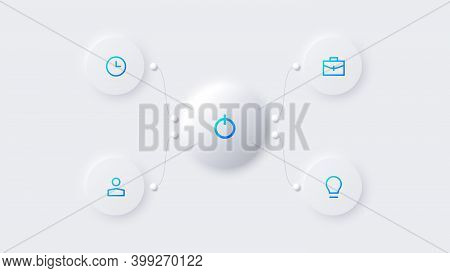 Neumorphic Circle Element For Infographic. Template For Diagram, Graph, Presentation And Chart. Skeu