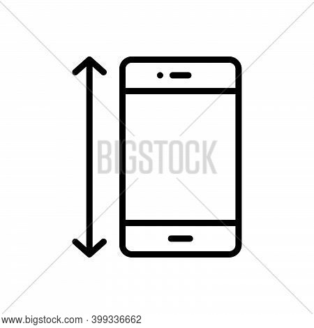 Black Line Icon For Size Dimensions Measurement Shape Figure Screen Phone Gadget Electronic