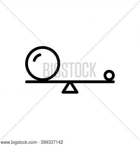 Black Line Icon For Small Little Small-scale Mini Minor Balance Ball  Equilibrium