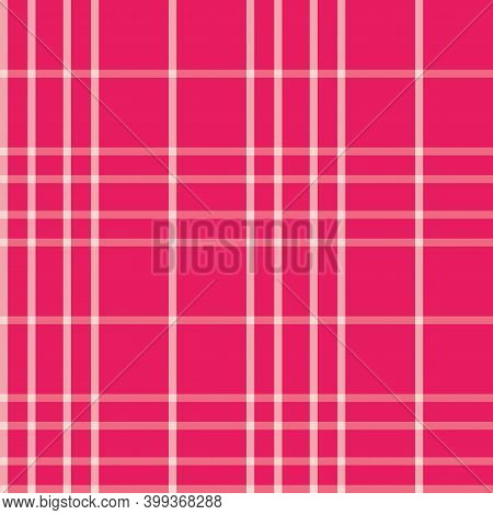 Fuchsia And Off White Tartan Repeat Patter Print
