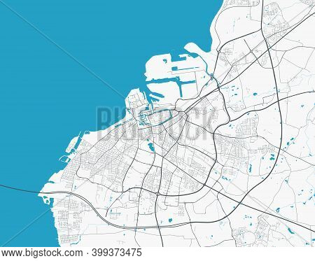 Detailed Map Of Malmo City Administrative Area. Royalty Free Vector Illustration. Cityscape Panorama