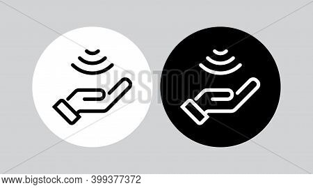 Touch Signal, Hand Sensor Control. Vector Icon Isolated.