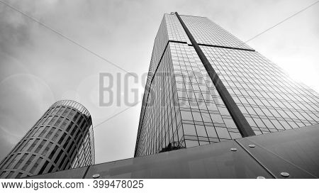 Warsaw, Poland. 25 November 2020. Roundabout Daszynski. New Skyscrapers In The Financial District Of