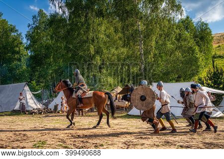 Cedynia, Poland June 2019 Historical Reenactment Of Battle Of Cedynia, An Army Of Mieszko I Of Polan