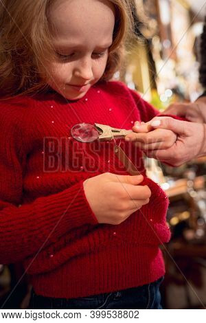 Prism. Cheerful Family, Mother And Kids Looking For Home Decoration And Holidays Gifts In Household 