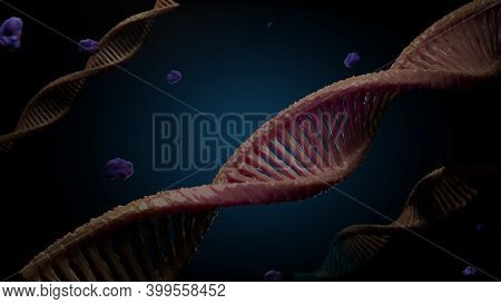 Dna 3d Render Science Or Medical Background