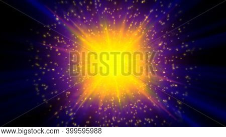 Bright Light Glare Of Sunshine And Sun Rays Shining Illustration