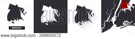 Map Of Bronx. Boroughs Of New York City. United States Of America. State Maps. Trendy Design. Vector