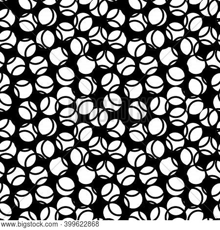 Stylized Circles, Forms Pattern. Circular Figures Seamless Ornament. Geometric Motif. Rounds Backgro