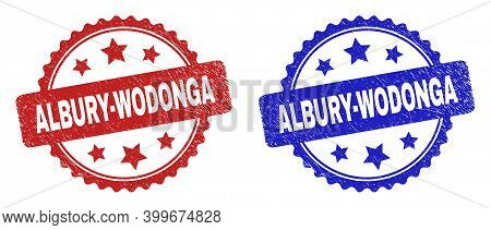 Rosette Albury-wodonga Watermarks. Flat Vector Grunge Watermarks With Albury-wodonga Caption Inside 