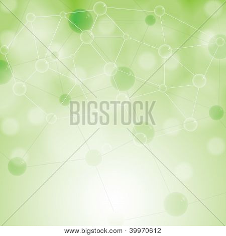 Molecule Illustration Green Background