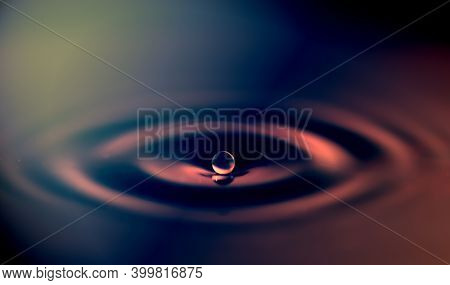 Abstract Water Drop Sphere Background Image Blue Tone Select Focus Water Drop