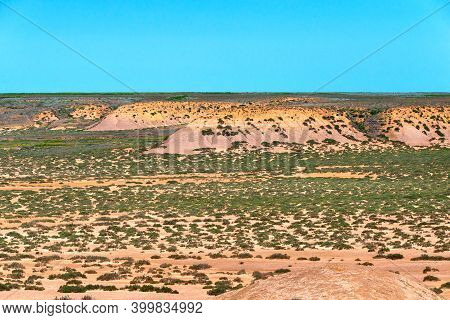 Landscape With Dry Cracked Takir Soil In Semi-desert.