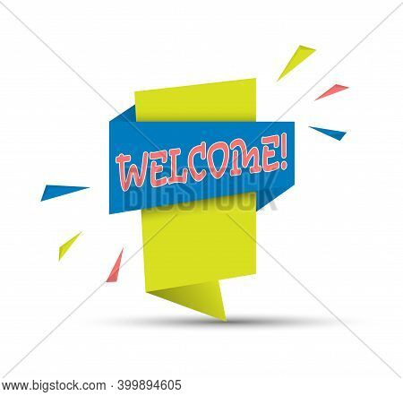 Colorful Banner With The Word Welcome. Simple Stock Vector Illustration