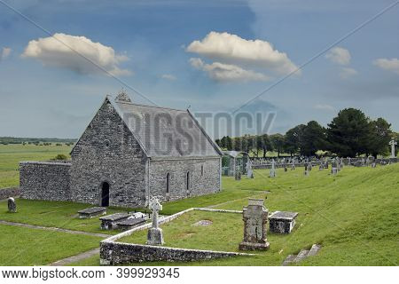 Irish Landscape House And Celtic Crosses Irish Landscape House And Celtic Crosses