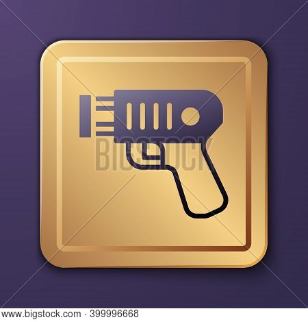 Purple Police Electric Shocker Icon Isolated On Purple Background. Shocker For Protection. Taser Is 