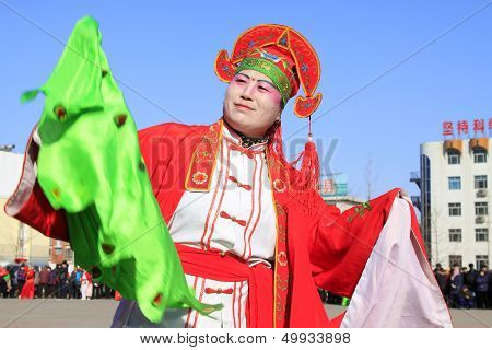 People Wear Colorful Clothes, Yangko Dance Performances In The Street