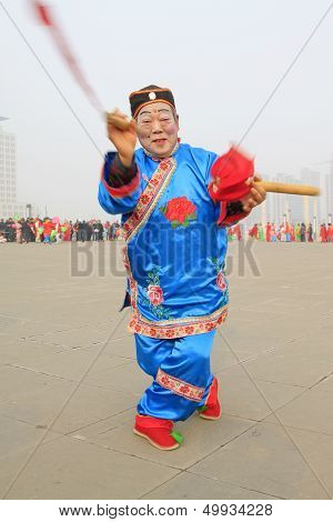People Wear Colorful Clothes, Yangko Dance Performances In The Streets