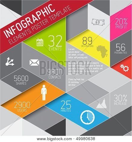 Vector abstract triangles background illustration / infographic template with place for your content