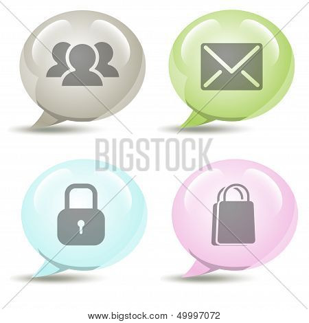 Icons in speech bubble
